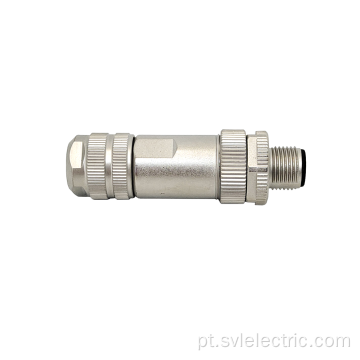 Conector de sensor masculino M12 em blindagem de campo industrial